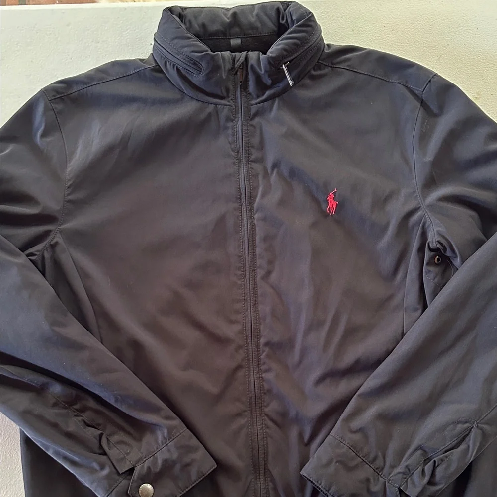 Ralph Lauren Men's Windbreaker/Rain Jacket with Red Logo (M) Navy Blue - Picture 2 of 12